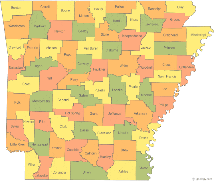 Arkansas county map