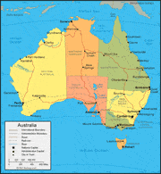 Map of the Australian Continent