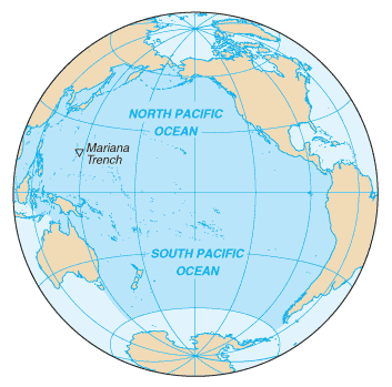 Mariana Trench location map