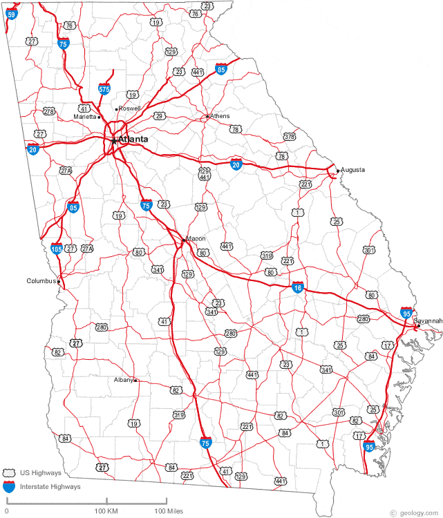 map of Georgia cities