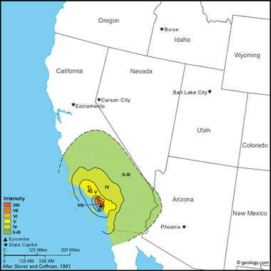 Map of Long Beach Earthquake of 1933