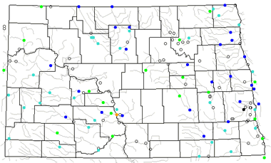 North Dakota river levels map