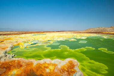 Green lake at Dallol crater