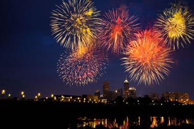 yellow and orange fireworks