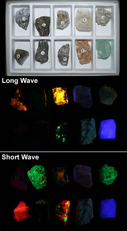 Fluorescent mineral collection
