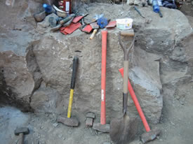Herkimer Diamond mining tools