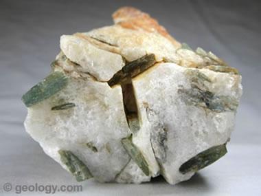 green kyanite crystals