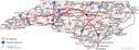 North Carolina cities map