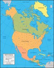 Map of the North American Continent