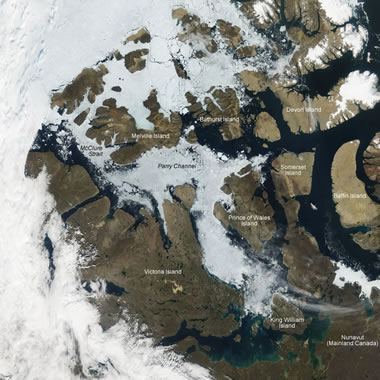 Northwest Passage satellite photo