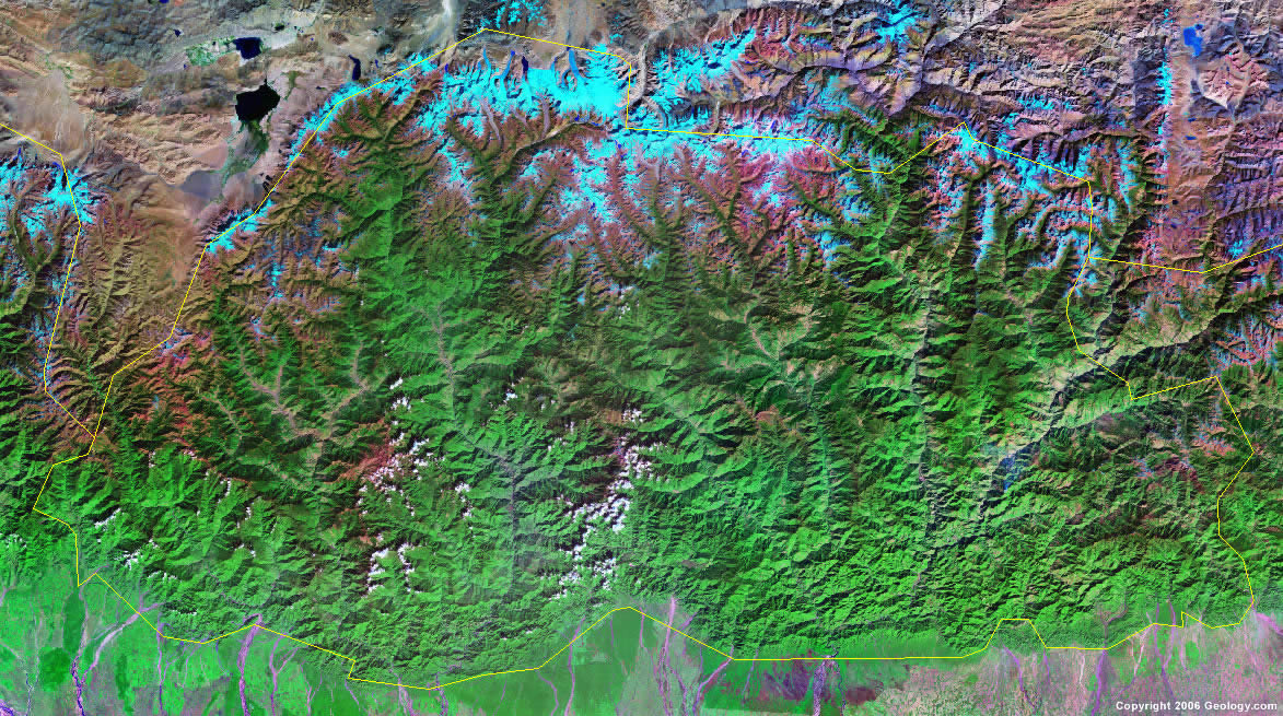Bhutan satellite photo