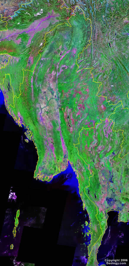 Burma satellite photo