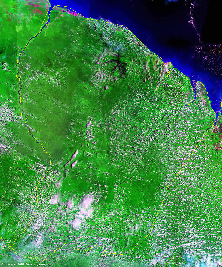 French Guiana satellite photo
