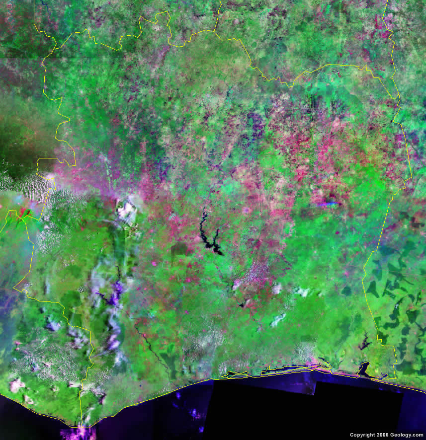Ivory Coast satellite photo