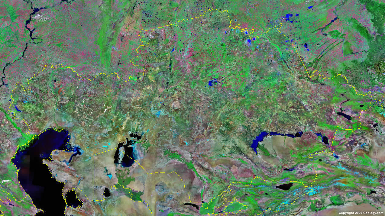 Kazakhstan satellite photo