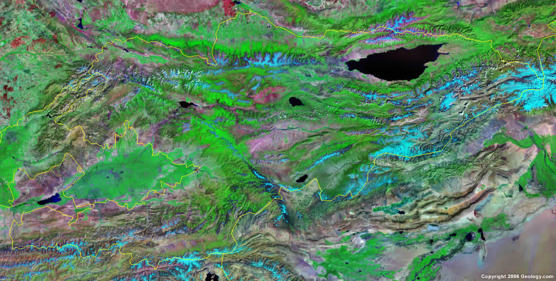 Kyrgyzstan satellite photo