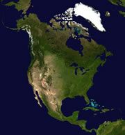 Satellite image of the North American Continent