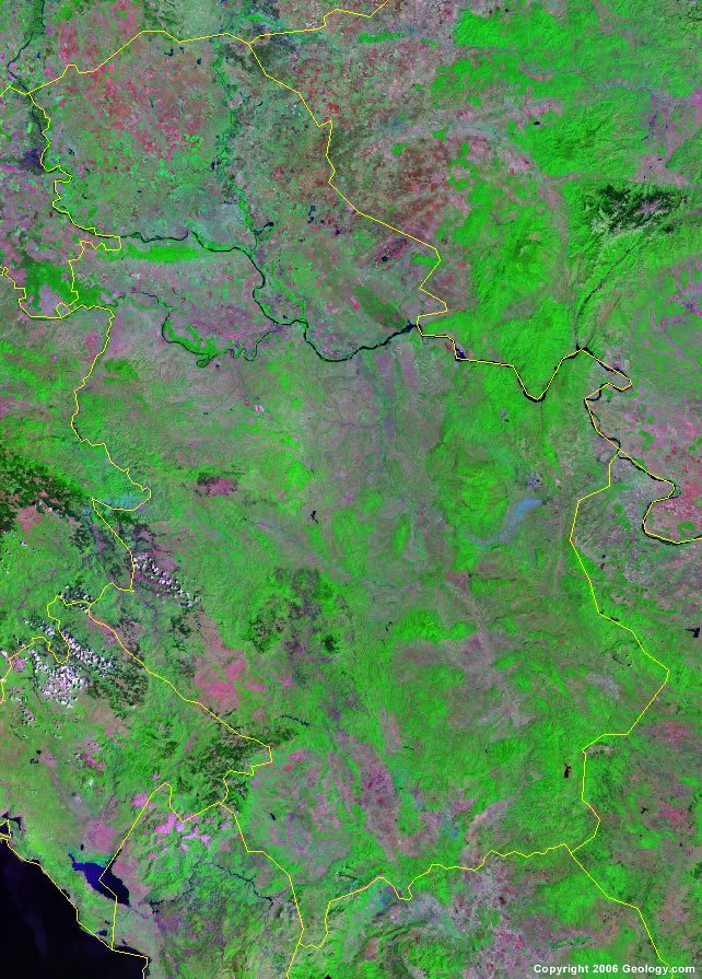 Serbia satellite photo