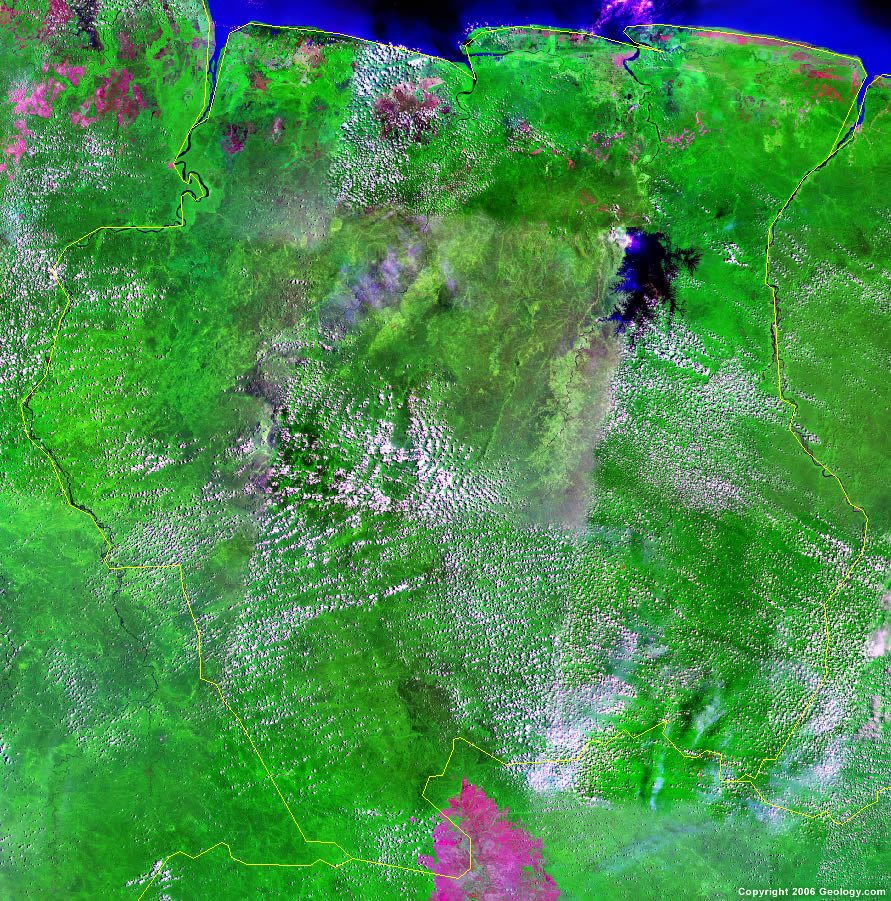 Suriname satellite photo