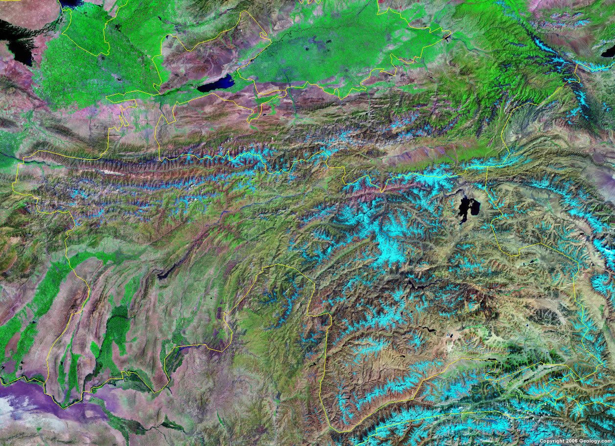 Tajikistan satellite photo