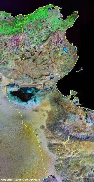 Tunisia satellite photo