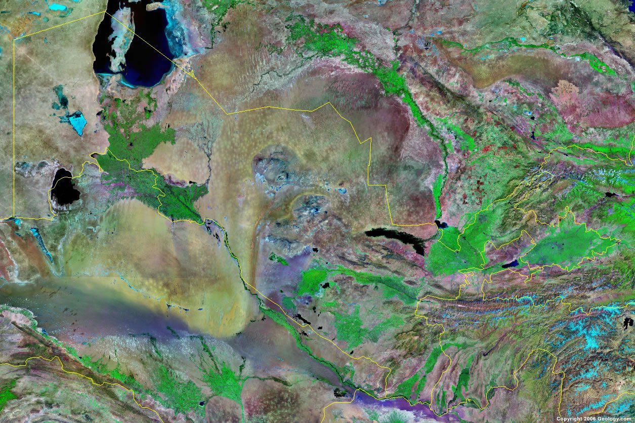 Uzbekistan satellite photo