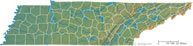 Tennessee physical map