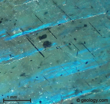 Tourmaline in Labradorite