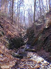 V-shaped valley