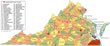 Virginia county map