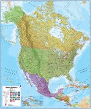 Nunavut On a Large Wall Map of North America