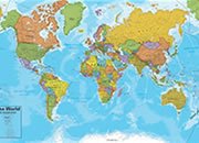 Earth's Oceans on a World Wall Map